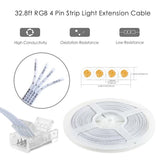 Pin 10mm RGB LED Strip Connector Kit, 5-Pack Crystal Strip Connectors with Screwdriver and 10m Cable for 10mm RGB 5050 2835 LED Strip Light - Front View