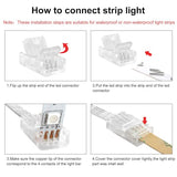 Pin 10mm RGB LED Strip Connector Kit, 5-Pack Crystal Strip Connectors with Screwdriver and 10m Cable for 10mm RGB 5050 2835 LED Strip Light
