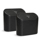 Small Car Trash Can, Car Storage Box, 2-Pack Small Waterproof Car Trash Can with Lid Portable Hanging Storage Box for Car Office
