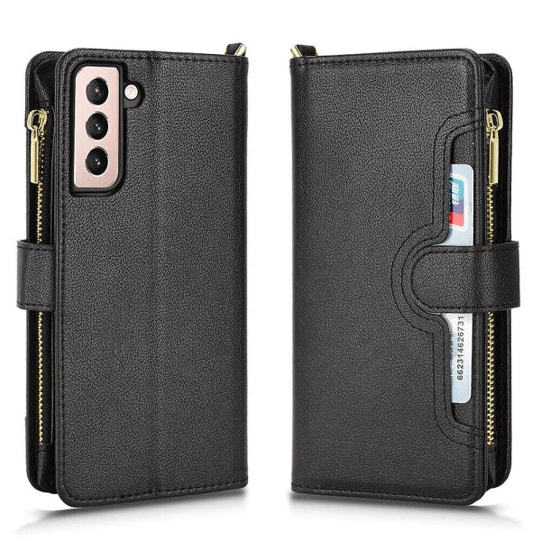 Compatible Case for Samsung Galaxy S21 5G, Magnetic Wallet, Premium Leather, Card Holder, Protective Case with Cover