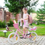 Pink Purple Children's Bicycle Basket with Adjustable Front Straps, image 4