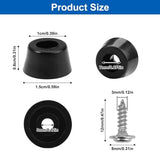 50 pieces rubber feet for cutting boards with stainless steel screws, rubber buffer, screw-proof rubber feet - Front View