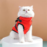 Winter jacket for dog with harness, waterproof dog jacket with zipper and fleece pink Pink XL - Rear View