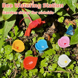 5-pack bee drinking station, garden cup for bees, drinking station for bees and butterflies, bee waterer for outdoor garden decoration blue - Front View