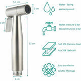 Toilet Bidet Kit with Shower Head - Handheld Bidet Sprayer - Toilet Shower Head with Hose + Stainless Steel Holder + 2 Seals..DEBUNS - Front View