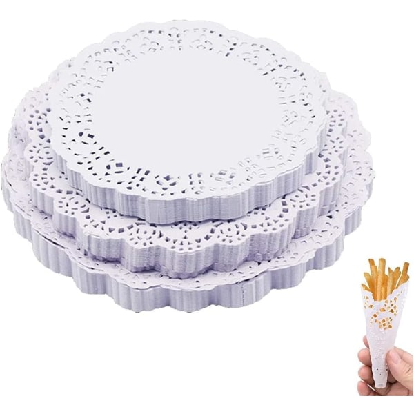 300 Sheets White Lace Paper, Cake Paper (White)