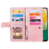 Compatible with Samsung Galaxy S25 Case PU Leather Phone Case with Zipper Wallet 9 Card Slots_yux - Side View
