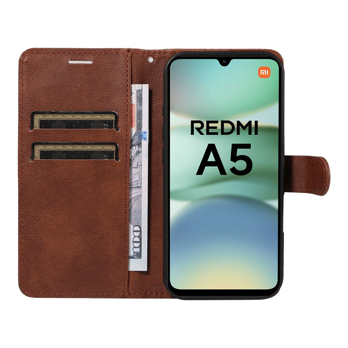 SKALO Xiaomi Redmi A5 4G PU Leather Wallet Case - More Colors_MGF Brown