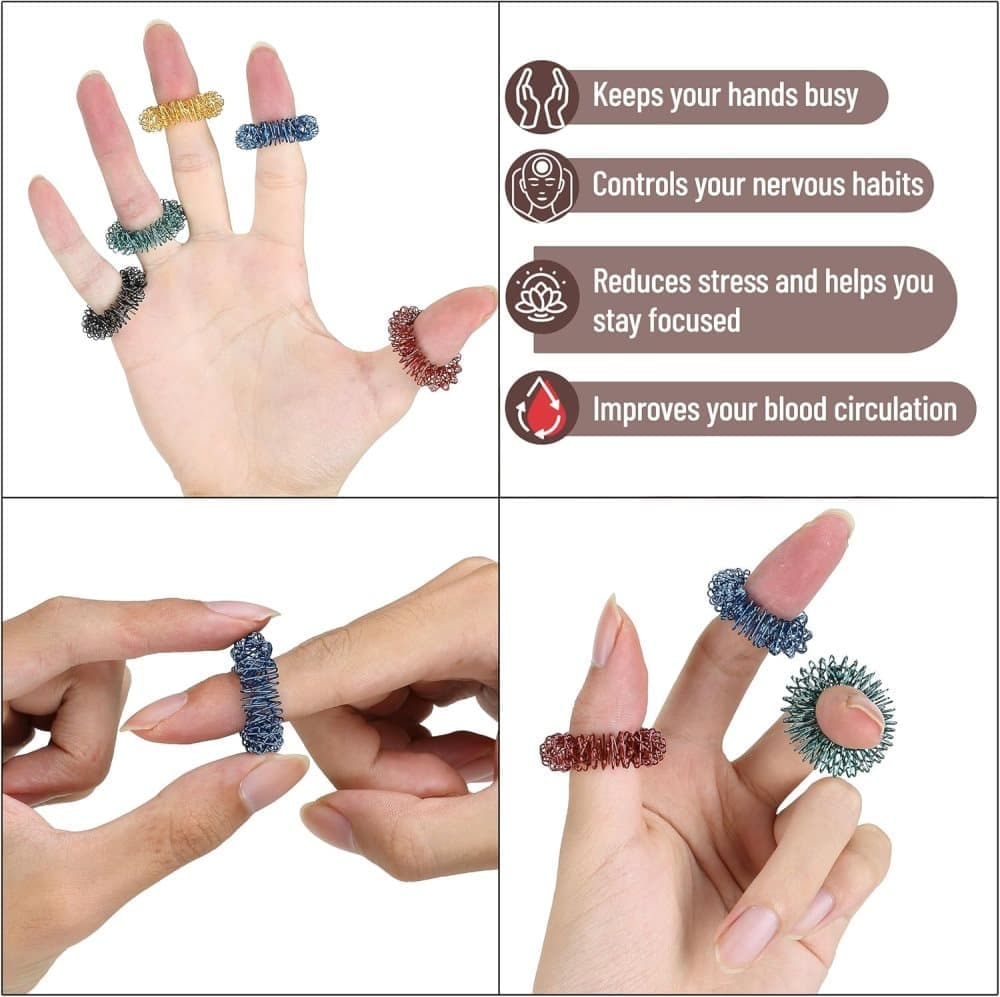Stress Ring 14-pack – Fidget Ring & Sensory Stress Toys for Anxiety and ADHD