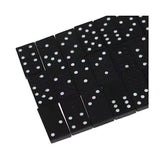 Traditional Domino Game - 28 pieces, wooden case with sliding lid for children and adults, black color, wooden game, educational aid