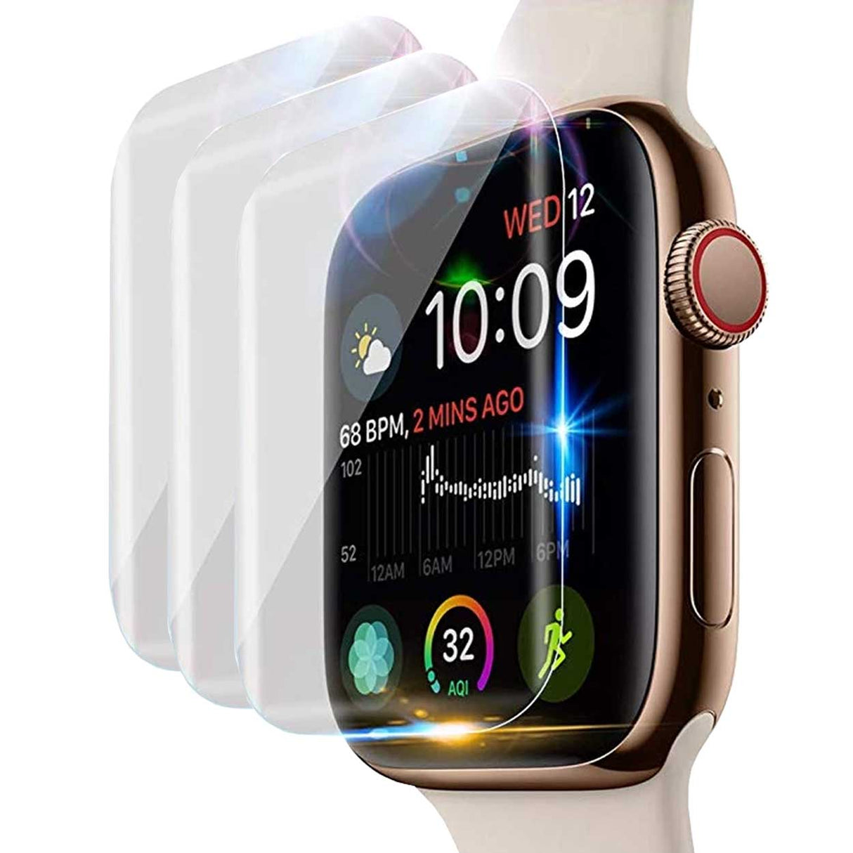3-pack Screen Protector for Apple Watch 1/2/3 42mm - Full Coverage Transparent