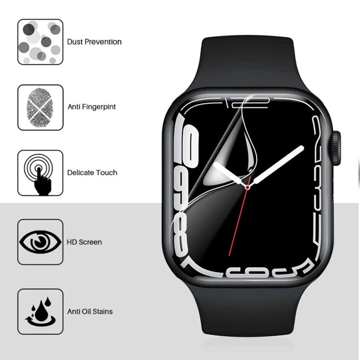 3-pack Screen Protector for Apple Watch 1/2/3 42mm - Full Coverage Transparent