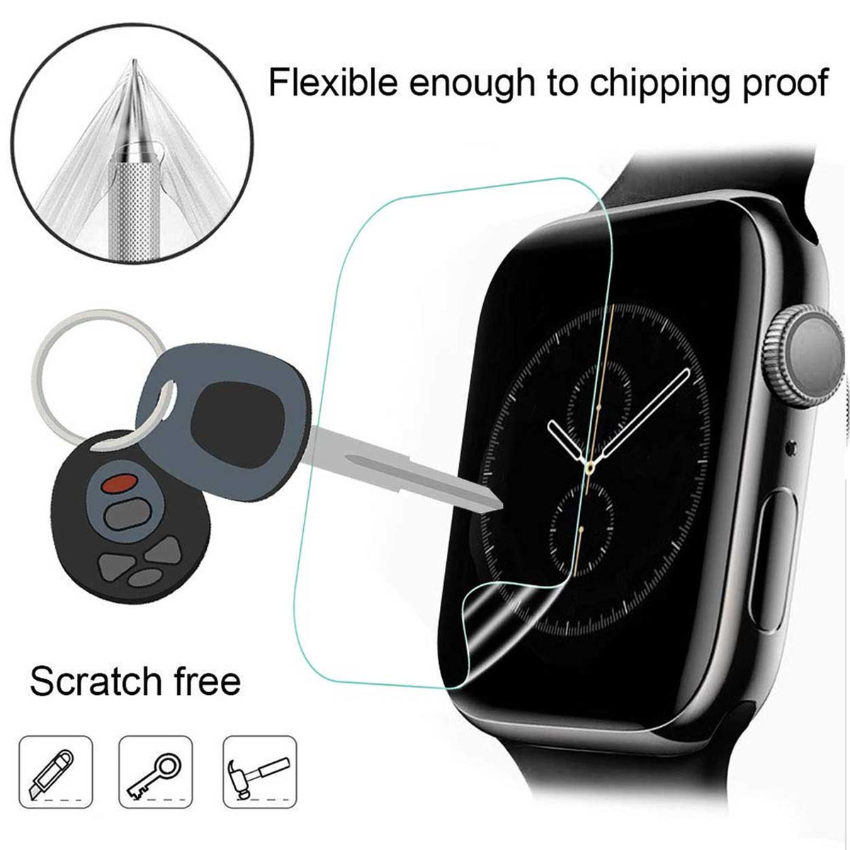 3-pack Screen Protector for Apple Watch 1/2/3 42mm - Full Coverage Transparent