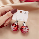 Earrings Christmas Balls Red - Christmas Red Red Red - Front View
