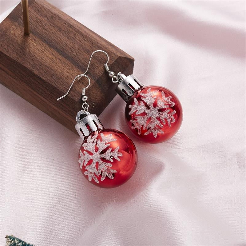 Earrings Christmas Balls Red - Christmas Red Red Red