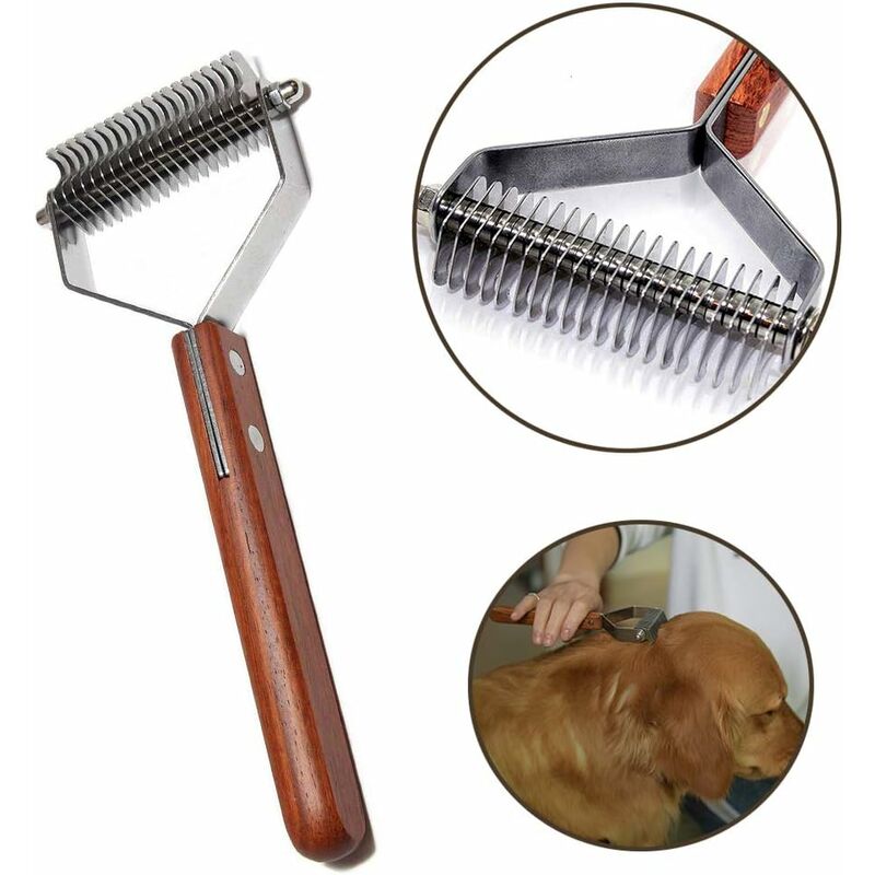 Coat King Undercoat Comb for Pets Dog Dematting Comb Pet Grooming Brush Tool Hair Removal 17+9 Double Sided Teeth Undercoat Comb (DUAL)