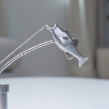 The Balancing Fisherman Sculpture - Kinetic Desk Art Decor, Office Zen Toy, Gift for Dad - Front View