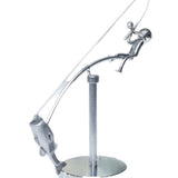 The Balancing Fisherman Sculpture - Kinetic Desk Art Decor, Office Zen Toy, Gift for Dad - 45-Degree Angle
