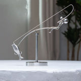 The Balancing Fisherman Sculpture - Kinetic Desk Art Decor, Office Zen Toy, Gift for Dad
