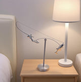 The Balancing Fisherman Sculpture - Kinetic Desk Art Decor, Office Zen Toy, Gift for Dad - Close-Up Angle