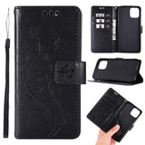 Compatible with iPhone, iPhone 12 / 12 Pro - Floral Case - Black Black Black