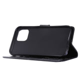 Compatible with iPhone, iPhone 12 / 12 Pro - Floral Case - Black Black Black - Side View