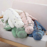 Cute Plush Dragon, Weighted Dinosaur Toy Children Adult Gift Or Decoration Pink 110cm - Side View