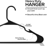 Clothes Hangers 20-pack - Space-saving plastic clothes hangers - Durable hanger with shoulder groove (black) - Side View