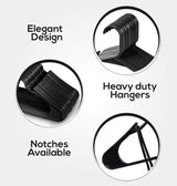 Clothes Hangers 20-pack - Space-saving plastic clothes hangers - Durable hanger with shoulder groove (black)
