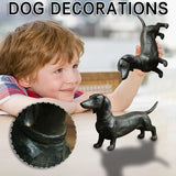 Resin Dachshund Ornament Dachshund Statue Ornament Dog Antique Collectible - Front View