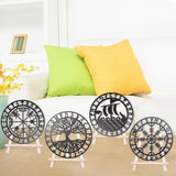 Metallic Viking Wall Art | Nautical Nordic Compass Decor for Bedroom or Living Room - Front View