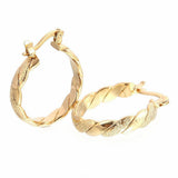 14k Gold Hoops Earrings for Christmas Parties - Front View