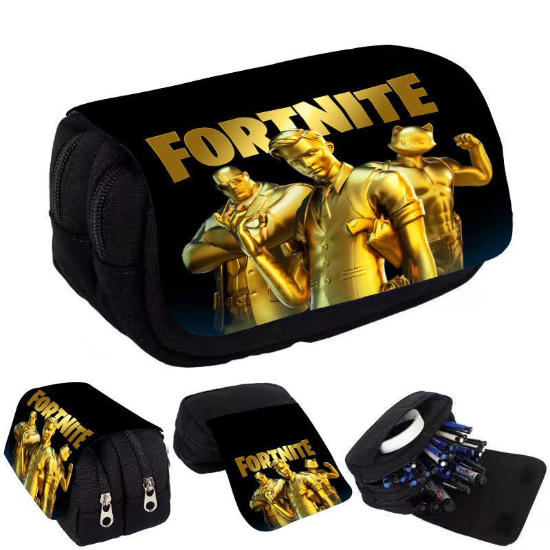 F-ortnite pencil case for girls, children's pencil case with zipper, cartoon anime pencil case for school, school supplies gift C
