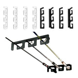 Set of fishing rod holders for garage, 6 rods - Fishing rod holders for wall and ceiling, fishing rod storage 0.46 Black