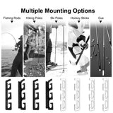 Set of fishing rod holders for garage, 6 rods - Fishing rod holders for wall and ceiling, fishing rod storage 0.46 Black - Close-Up Angle