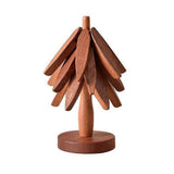 Set Wooden Coasters in Tree Shape, Wooden Insulation Mat_tfrf - 45-Degree Angle