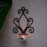 Vintage Iron Wall Candle Holders, Creative Iron Candlesticks - Front View