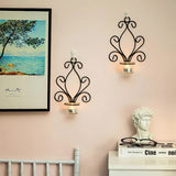 Vintage Iron Wall Candle Holders, Creative Iron Candlesticks