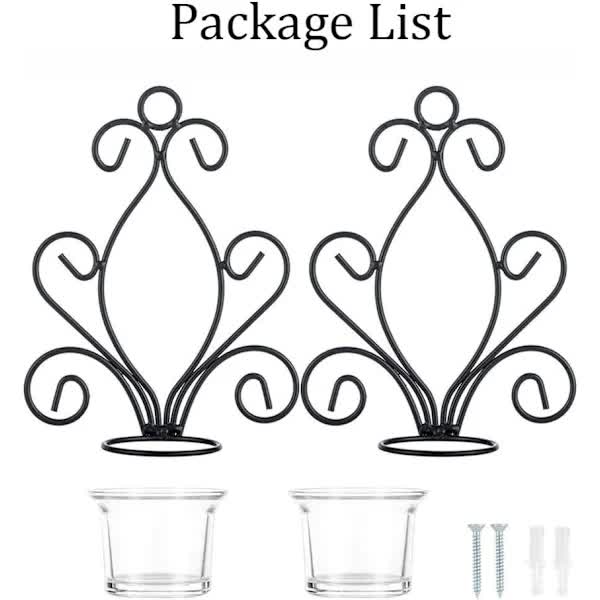 Vintage Iron Wall Candle Holders, Creative Iron Candlesticks