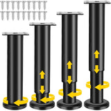 pcs Furniture Legs, 18-30 cm Adjustable Furniture Legs with 18 pcs Screws, Metal Bathroom Cabinet Feet for Sofa Cabinet Table Leg Chair - Black