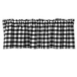 Black & White Checkered Kitchen Curtain, Farmhouse Style, 3-Pack, Window Decoration - Front View