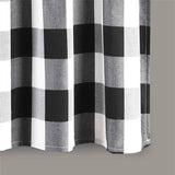 Black & White Checkered Kitchen Curtain, Farmhouse Style, 3-Pack, Window Decoration - Top-Down View