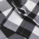 Black & White Checkered Kitchen Curtain, Farmhouse Style, 3-Pack, Window Decoration - 45-Degree Angle