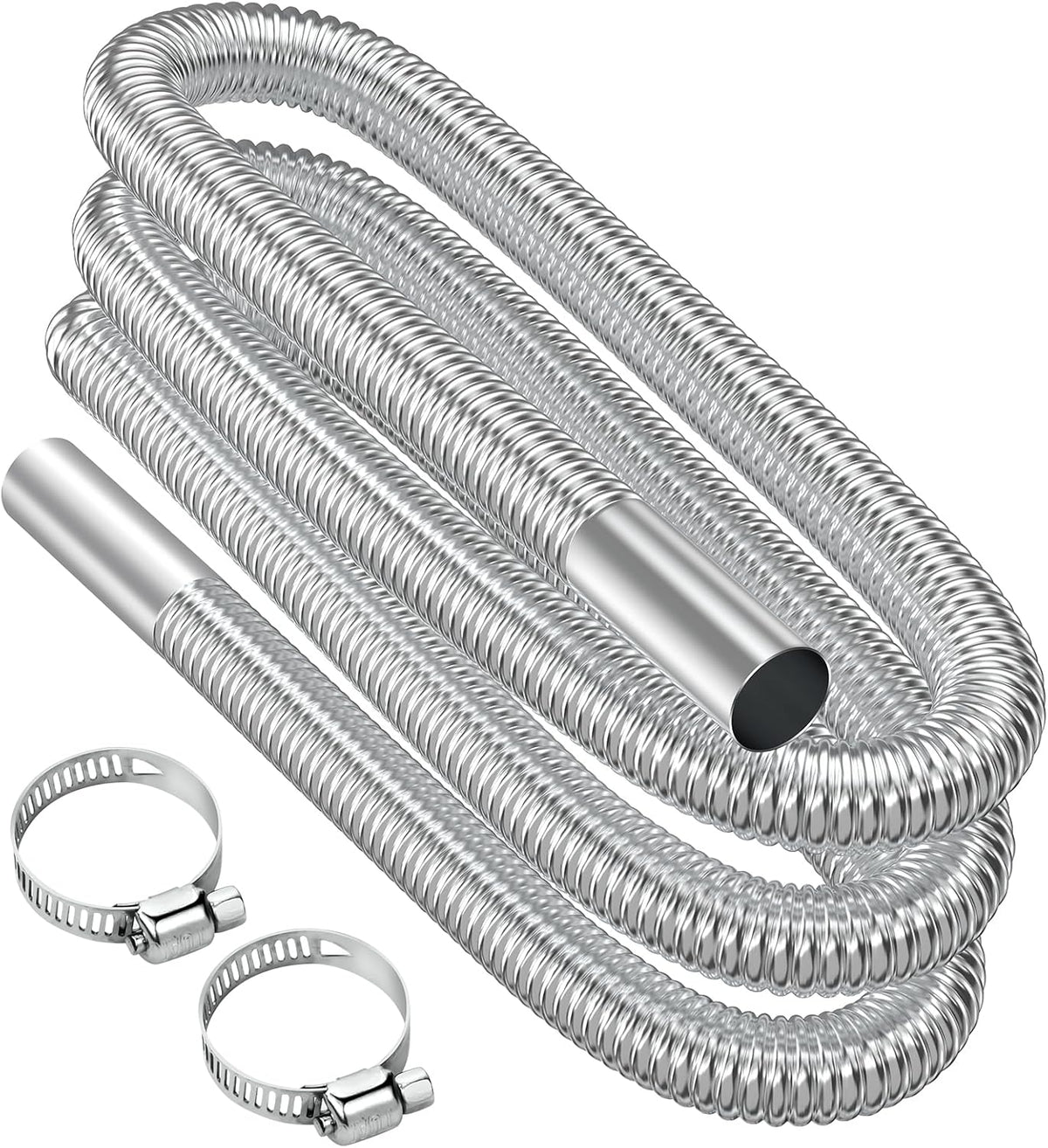 Air heater hose, 300 cm Ø 2.5 cm stainless steel exhaust pipe, parking heater pipe with 2 hose clamps, for parking heater 300CM