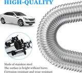 Air heater hose, 300 cm Ø 2.5 cm stainless steel exhaust pipe, parking heater pipe with 2 hose clamps, for parking heater 300CM - Side View