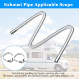 Air heater hose, 300 cm Ø 2.5 cm stainless steel exhaust pipe, parking heater pipe with 2 hose clamps, for parking heater 300CM - Rear View