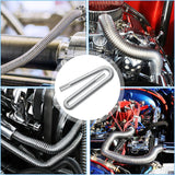 Air heater hose, 300 cm Ø 2.5 cm stainless steel exhaust pipe, parking heater pipe with 2 hose clamps, for parking heater 300CM - Close-Up Angle