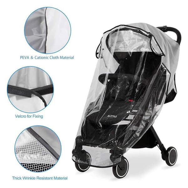 Universal Stroller Rain Cover, 5-in-1 Cover - Transparent Rain Cover for Stroller