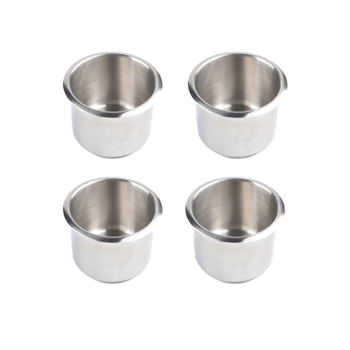 4pcs Universal Marine Boat Cup Holder 68X55mm Stainless Steel Drop-in Drink Holder for Poker Table Sofa_yux