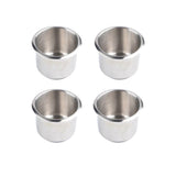 4pcs Universal Marine Boat Cup Holder 68X55mm Stainless Steel Drop-in Drink Holder for Poker Table Sofa_yux